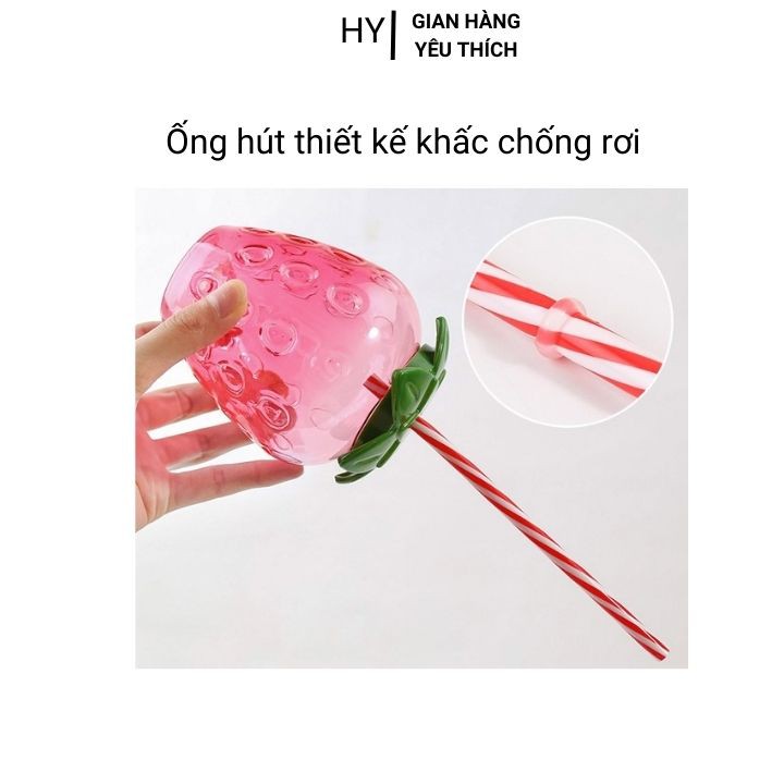 Bình Nước Trái Dâu Tây Dung Tích 500ml Tặng Kèm Ống Hút Và Móc Khóa Siêu Yêu Siêu Tiện Dụng | BigBuy360 - bigbuy360.vn