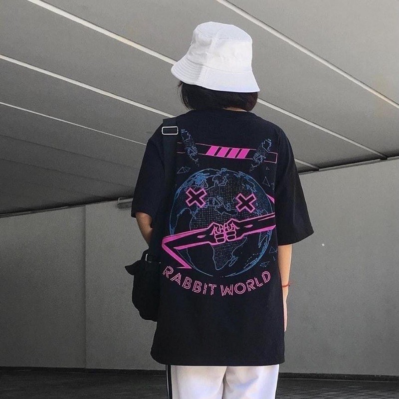 Áo thun unisex from rộng cổ tròn tay lỡ ferrsize 38-70kg - Rabbit World | BigBuy360 - bigbuy360.vn