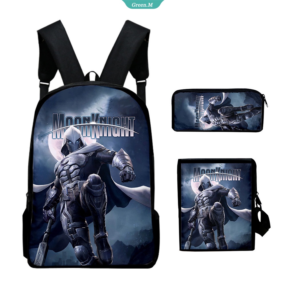 Ba Lô Đi Học Mẫu Mới Marvel Moon Knight Ba Món Ba Món + Ba Lô + Hộp Đựng Bút 3 Trong 1 Làm Quà Tặng Cho Bé