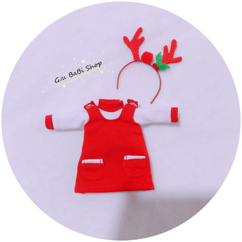 Các kiểu Đầm noel cho búp bê (may theo size)(cài tóc mua riêng)