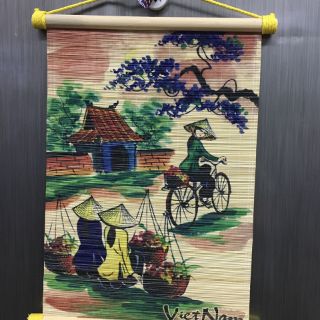Combo: sổ tre gỗ + tranh mành tre