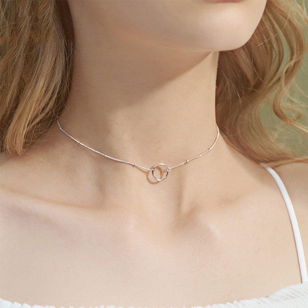 Vòng cổ Mặt Tròn Đơn Giản Thời Trang Cho Nữ