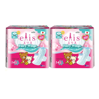 Combo 2 gói Băng vệ sinh siêu thấm Elis Fairy Wings 25 cm ( 14 miếng/gói )