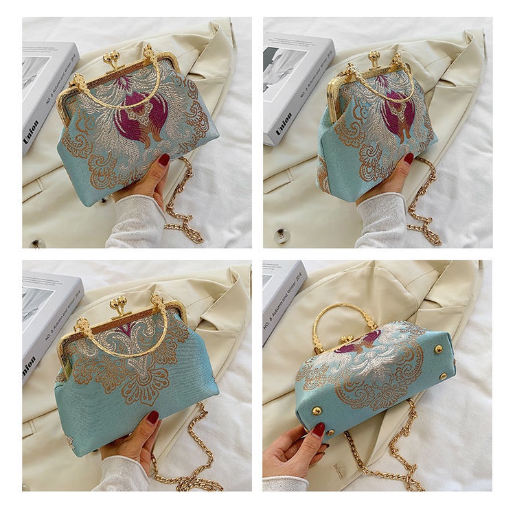 Túi xách HAPPY HOMLIV họa tiết dân tộc phong cách retro cho nữ