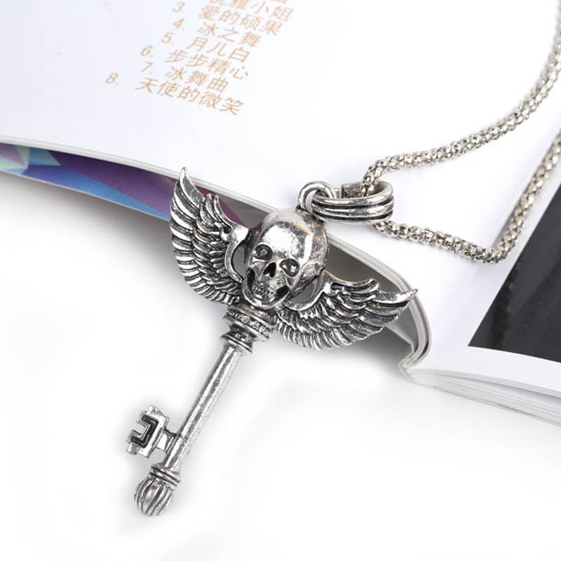 Dây Chuyền Mặt Chìa Khóa Đầu Lâu Unisex Phong Cách Punk