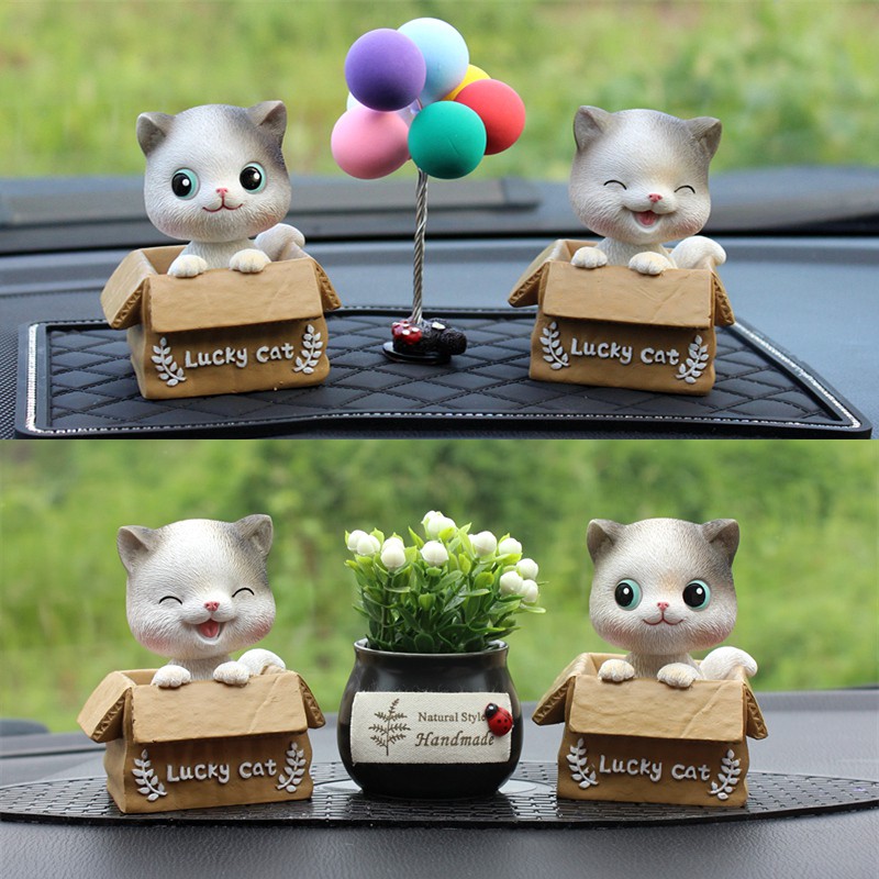 Decor mèo lucky cat dễ thương trang trí taplo ô tô, phụ kiện xe hơi sáng tạo, hoặc để bàn làm việc có tặng kèm sáp thơm