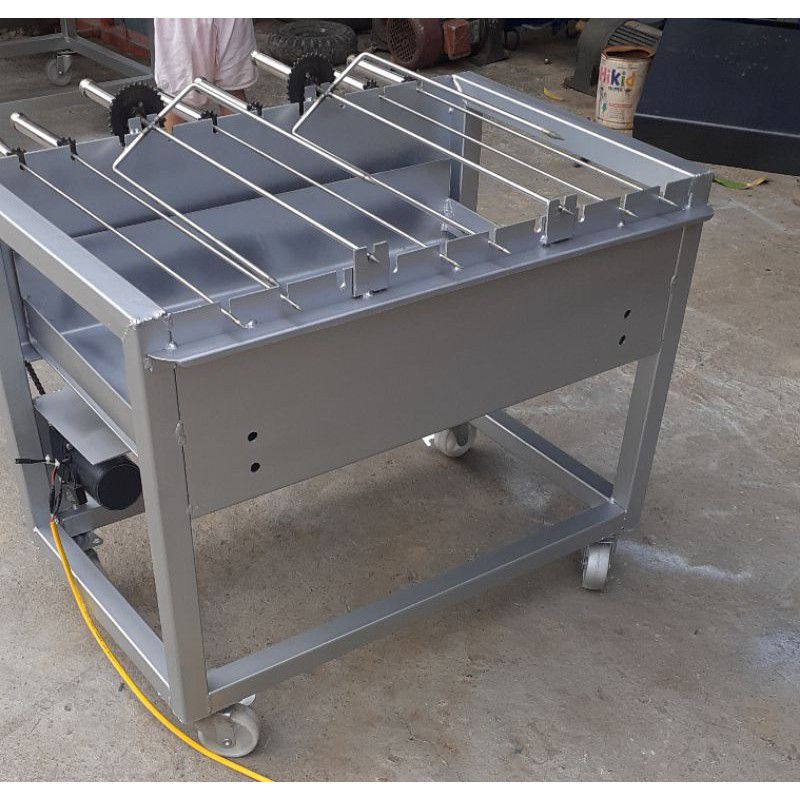 Lò Nướng Thịt gà vịt mini, Bếp Nướng than quay tự động 10 xiên