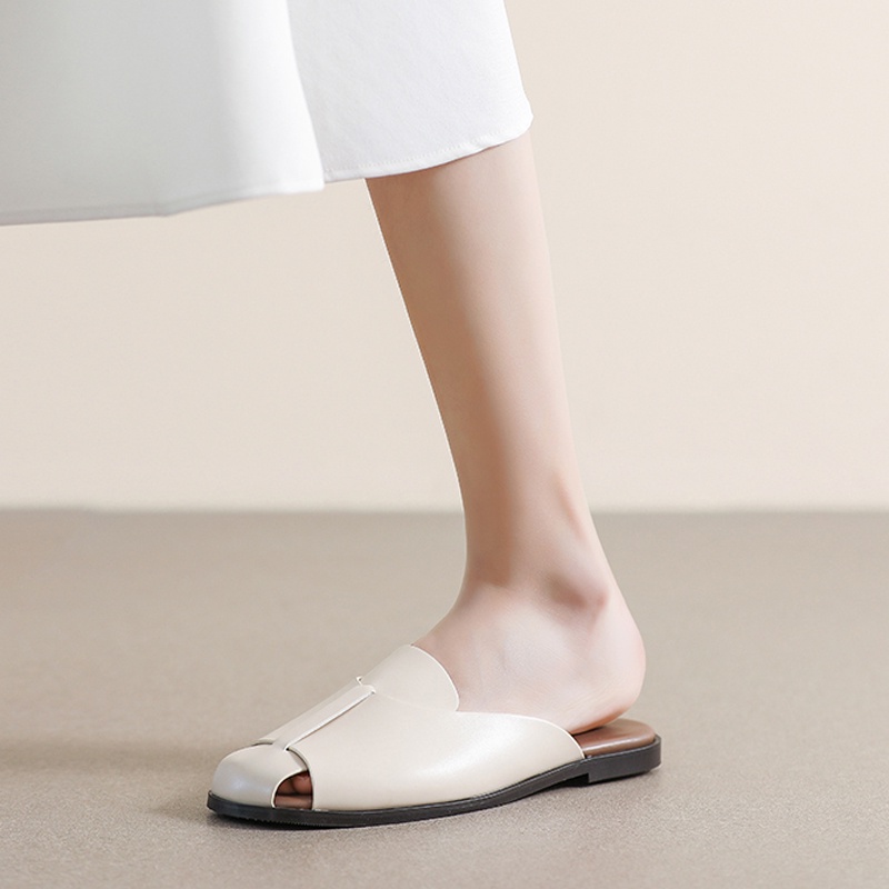 Dép Bít Mũi Phong Cách Retro Mùa Hè Mới Cho Nữ Size 34-42