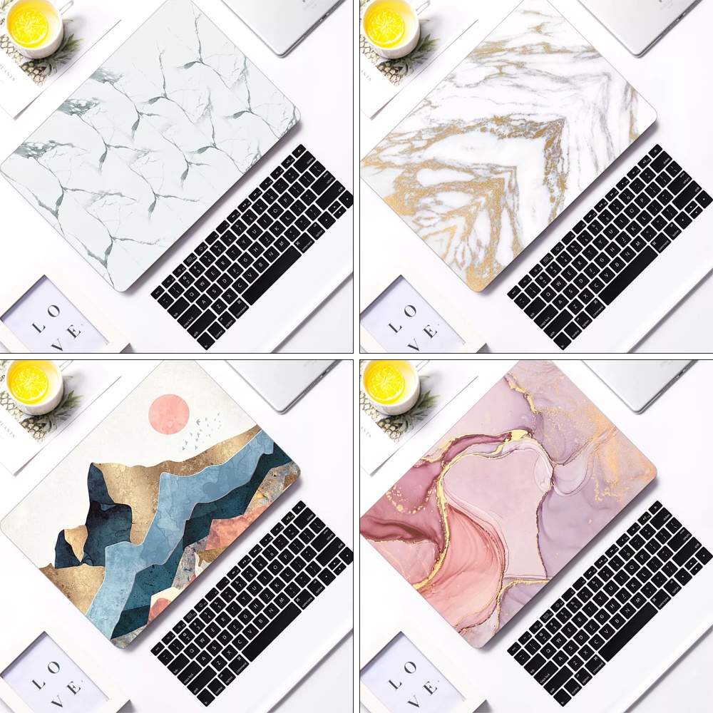 Marble case 2022 for Macbook Pro 14 inch M1Pro A2442 A2485 Pro 13 2020 M1 A2338 A2337 Air. 13 2020 A2337 M1 A2338 Laptop Cover Free keyboard cover 8MJF