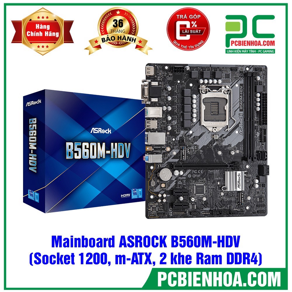 MAINBOARD ASROCK B560M-HDV ( LGA1200 / M-ATX / 2XDDR4 )