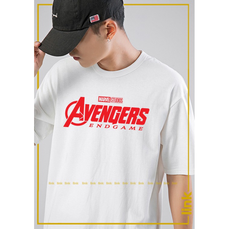 Áo thun nam tay lỡ AVENGERS ENDGAME logo trước ngực đủ màu sắc nét