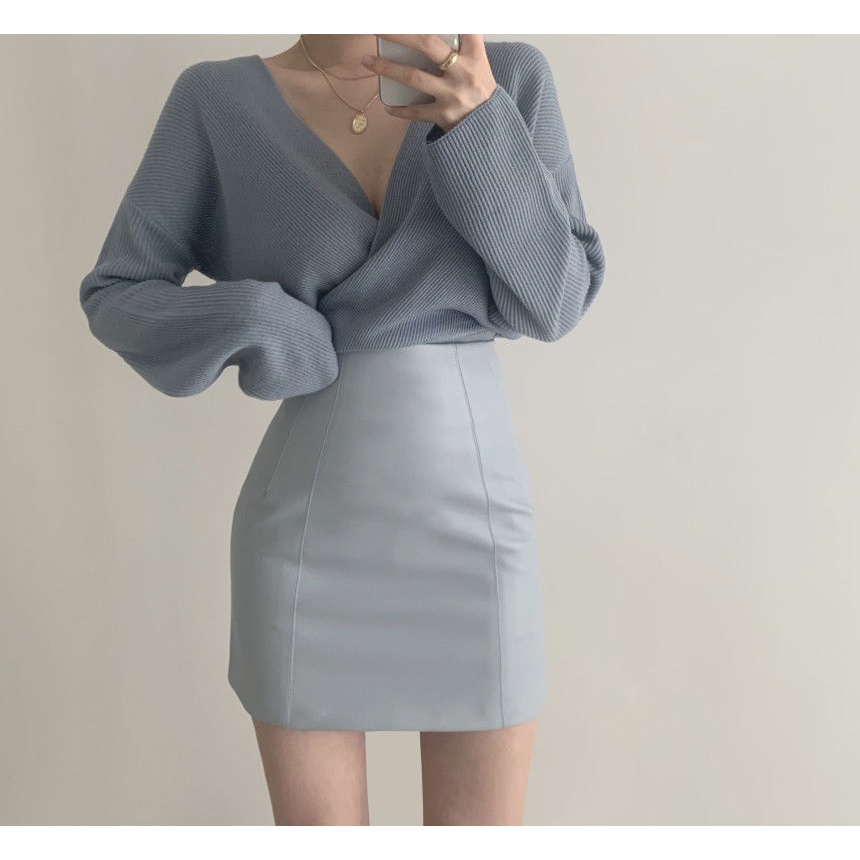 Áo Len Tay Dài Cổ Chữ V Phong Cách Hàn Quốc Thời Trang Mùa Xuân Mới Cho Nữ