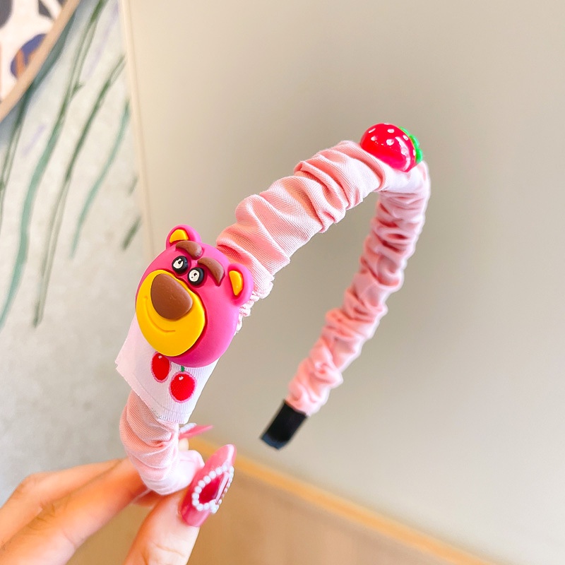 Bờm tóc cho bé bọc vải nhiều màu sắc hình thú dễ thương BT21