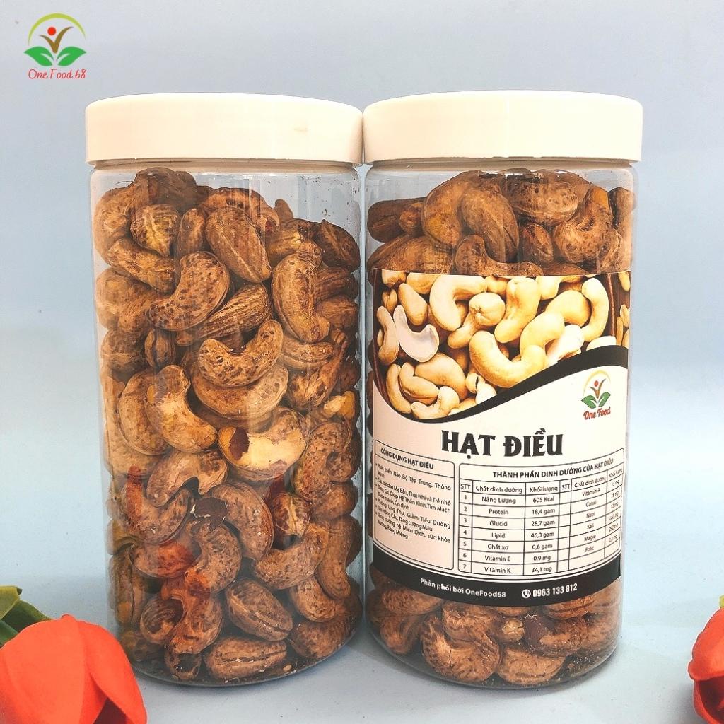 Hạt Điều Rang Muối Nguyên Vỏ Lụa Bình Dương Nguyên Hạt Onefood688, Điều Bình Phước Loại 1 A+ Nguyên Hạt Vỏ Lụa