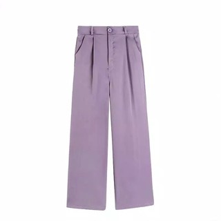 Quần Dài Vải Cotton Lưng Cao Phong Cách Hàn Quốc