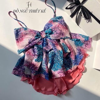 SET NGỦ NƠ HOA TÍM CAM