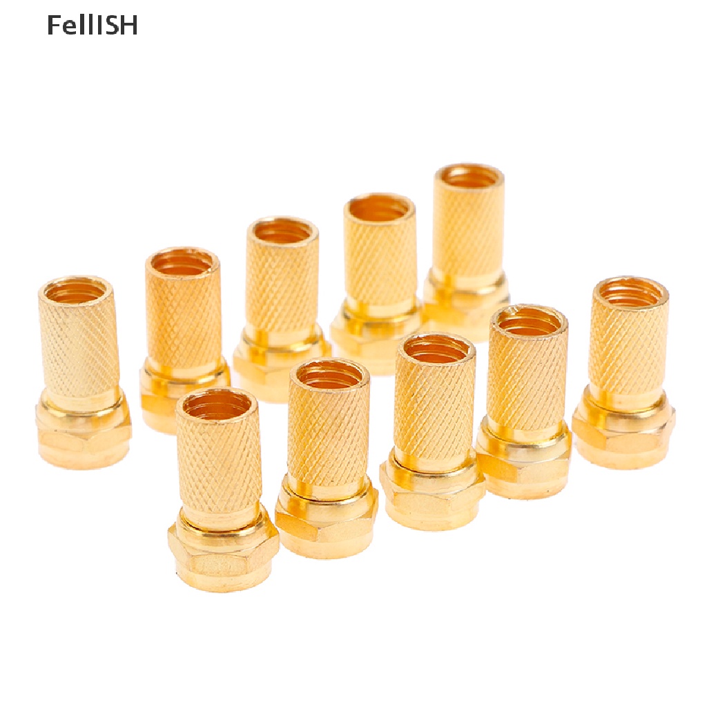 Bộ 10 Đầu Nối RG6 F Type C 439br Bằng Đồng Thau Chất Lượng Cao