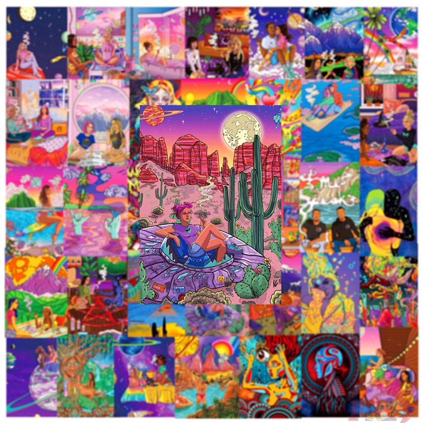 ❉ Meditation Graffiti Art Series 01 Colorful Stickers ❉ 50Pcs/Set DIY Fashion Decals Doodle Stickers