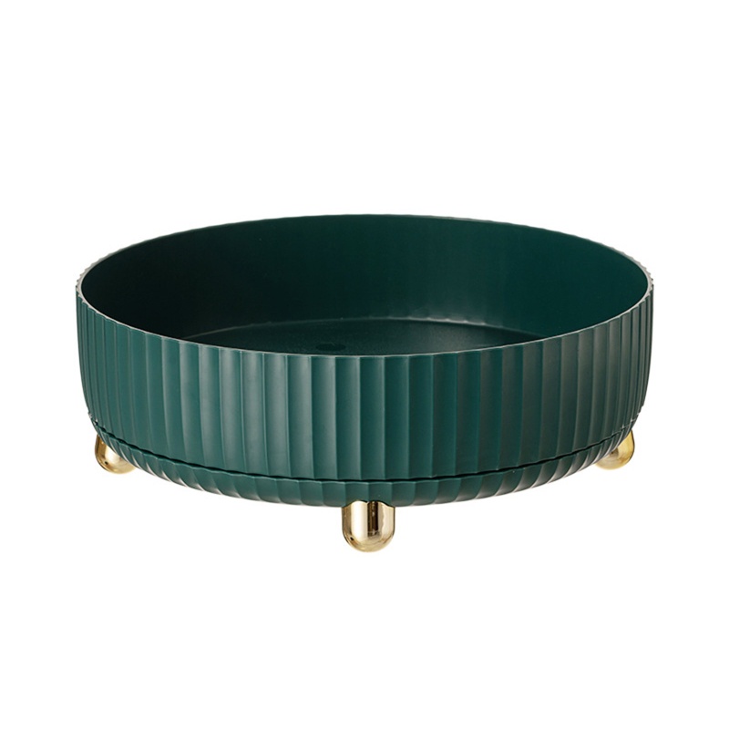 Khay Đựng Trái Cây / Mỹ Phẩm / Đồ Dùng Để Bàn Bằng Nhựa Bền Có Thể Xoay Được Đa Năng