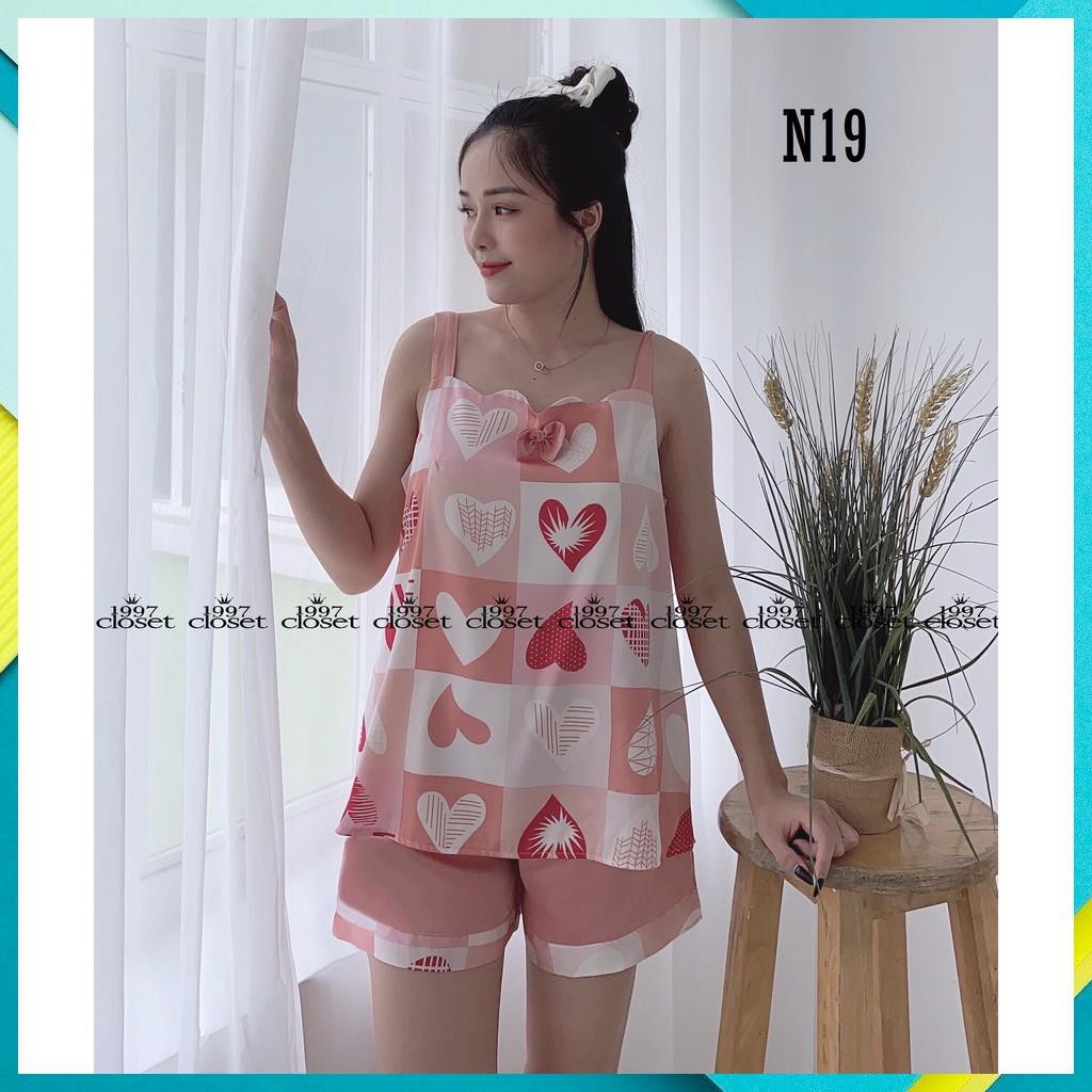 Set đùi 2 dây bản to mặc nhà, mặc ngủ cho nữ xinh xắn & siêu mát N19 - 1997Closet đồ bận đi ngủ