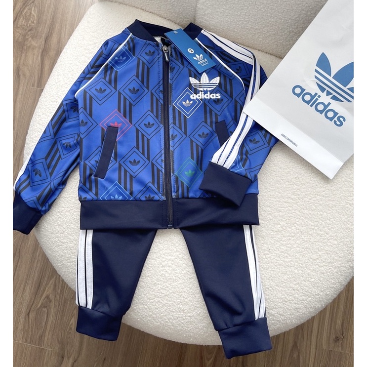 Set bộ thể thao kéo khoá cho bé trai bé gái, bộ áo khoác bomber phối quần bo gấu họa tiết 3 sọc mau xanh phối trắng đẹp