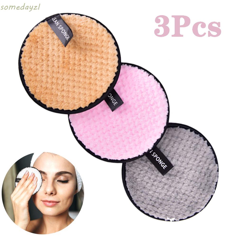 MICROFIBER (Hàng Mới Về) Bộ 3 Miếng Bông Tẩy Trang Có Thể Tái Sử Dụng Chất Lượng Cao