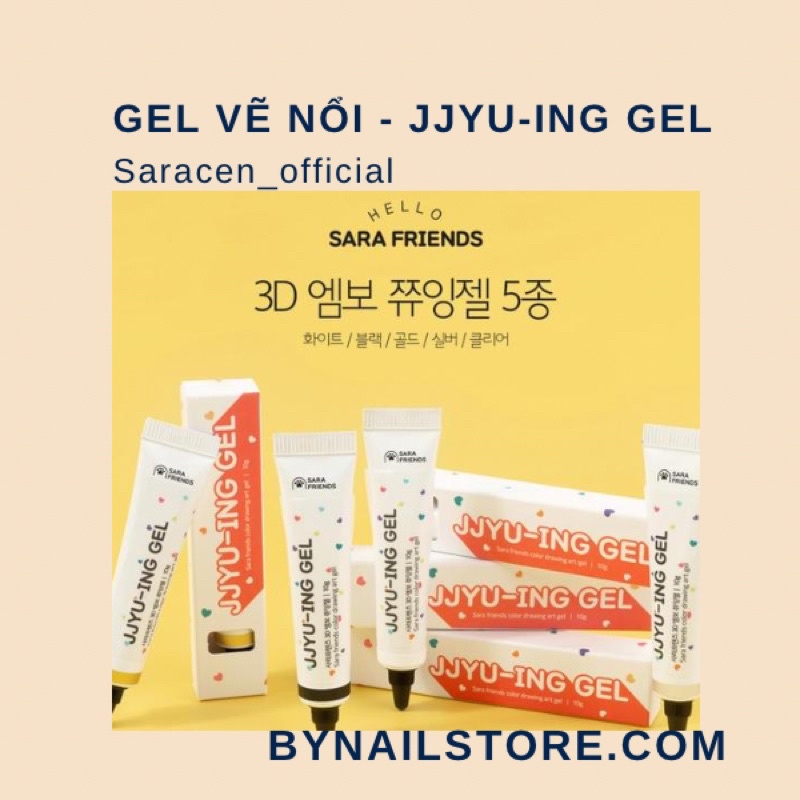 [Sacaren_official] Gel vẽ nổi 3D JJYU-ING GEL cao cấp Hàn Quốc (tuýp 10g)