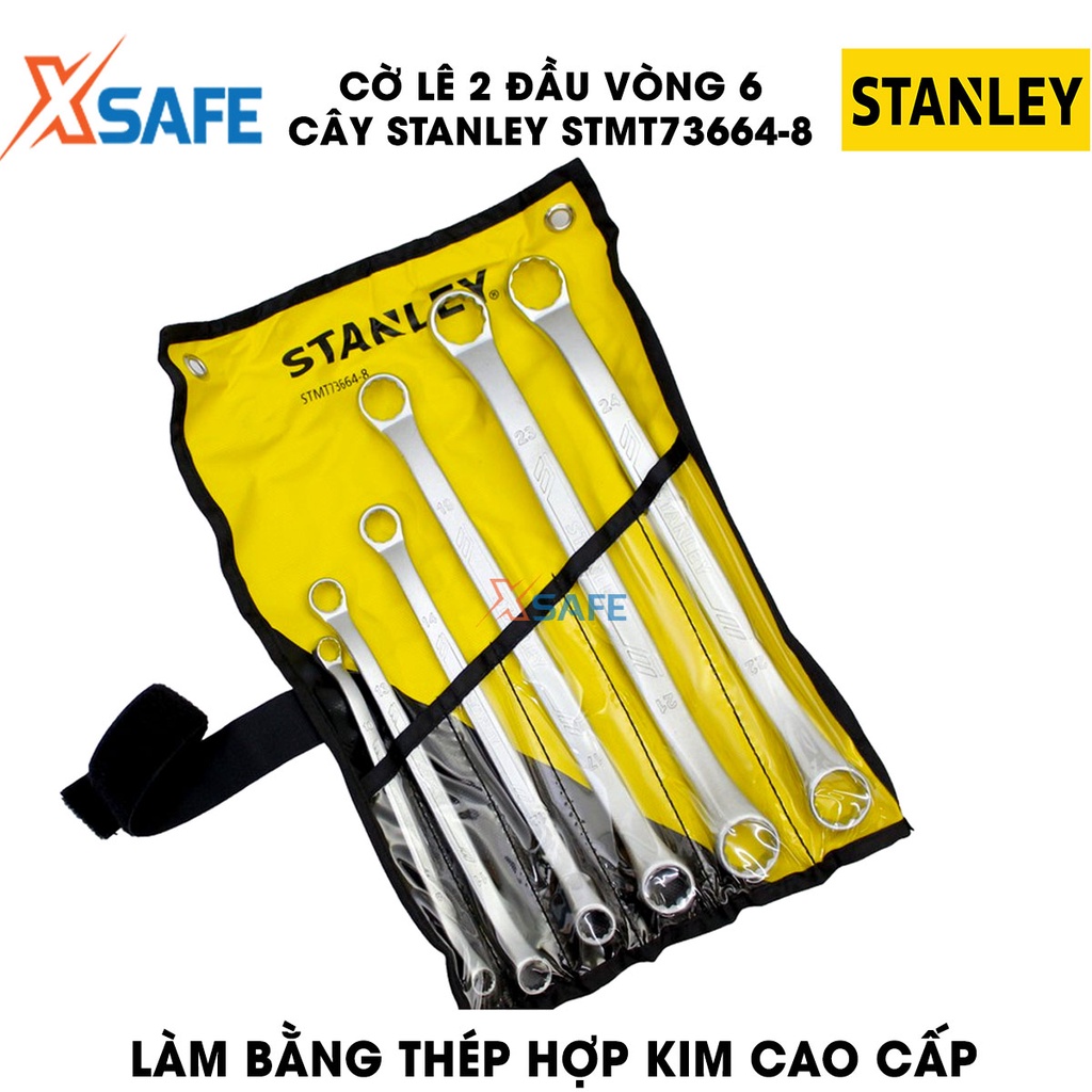 Cờ lê 2 đầu vòng STANLEY STMT73664-8 thép hợp kim cao cấp Bộ 6 cờ lê Stanley size phổ biến, tay cầm thoải mái