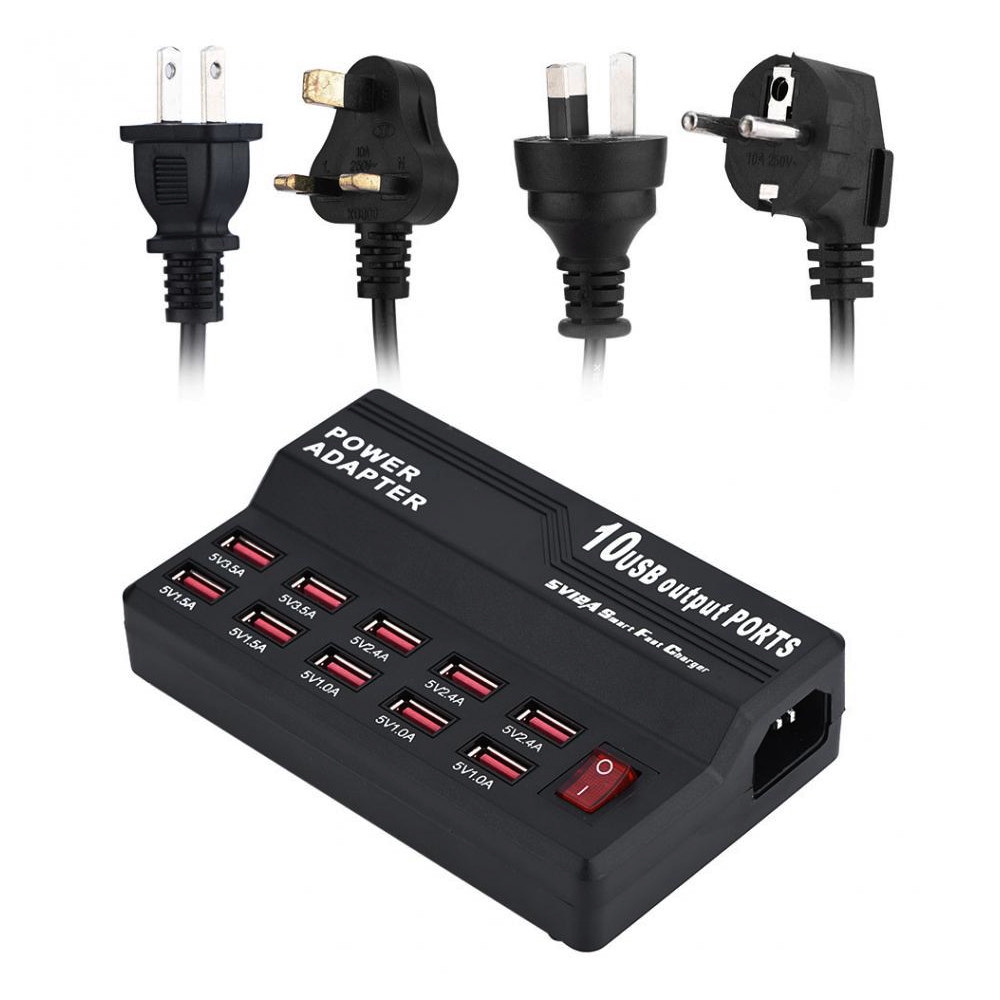 Củ Sạc Nhanh 60w 10usb 12a Nhiều Cổng Usb