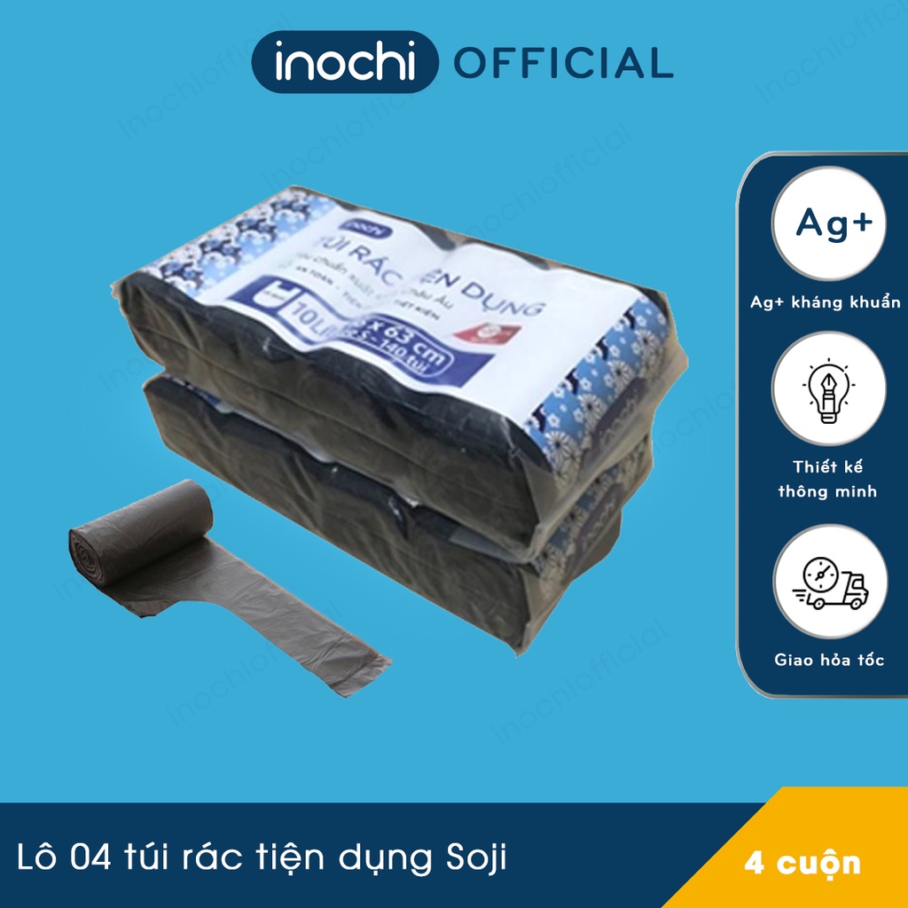 Lô 04 túi rác tiện dụng Soji Inochi ( màu đen ) - Túi rác văn phòng và gia đình, Khó rách, Chất lượng Châu Âu