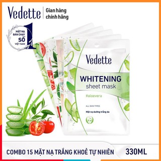 🥑 COMBO 15 MẶT NẠ GIẤY TRẮNG HỒNG TỰ NHIÊN 22ml VEDETTE