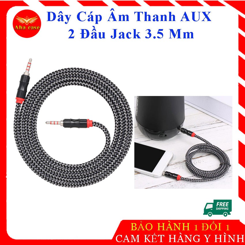 Dây AUX Kết Nối Loa 2 đầu 3.5mm, Jack dành cho audio kết nối âm thanh laptop, điện thoại, amply chân tròn 3 5 mm