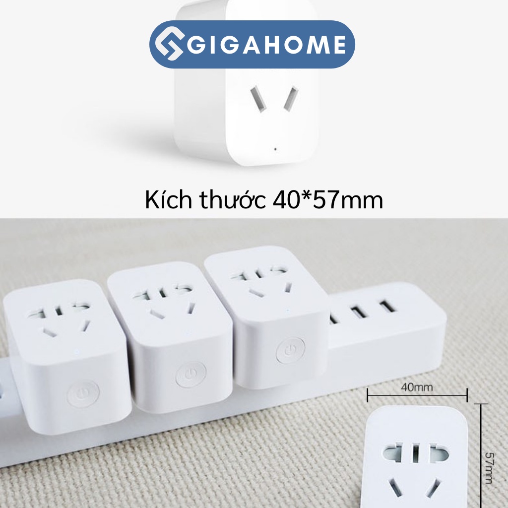 Ổ Cắm Điện Thông Minh GIGAHOME Kết Nối Wifi, Tích Hợp Đầu Cắm 2 Chấu, 3 Chấu 5970