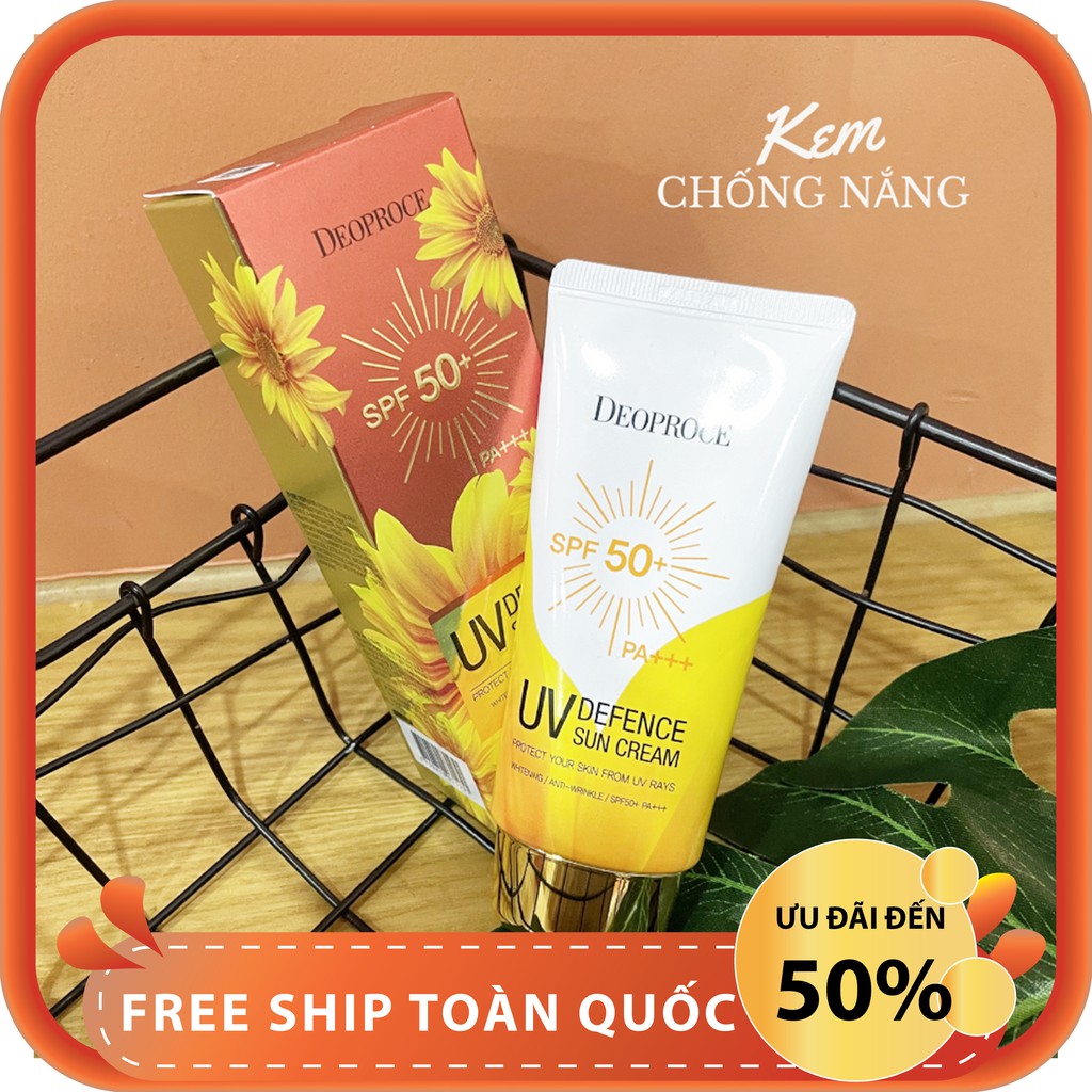 Kem Chống Nắng Deoproce Dưỡng Ẩm UV Defence Sun Cream SPF50+/PA+++ 70g