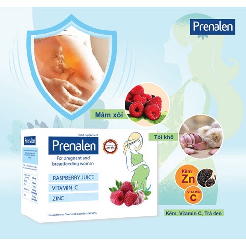 Thảo dược Prenalen. Tăng đề kháng, giải cảm cho phụ nữ có thai, sau sinh. Hộp 14 gói