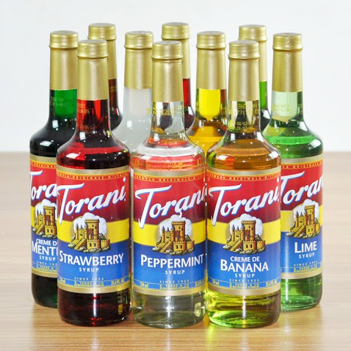 Syrup Torani Chai thủy tinh Hương Curacao xanh (750ml) - Nhập khẩu Mỹ - Torani Blue Curacao Syrup - pha chế trà, trà sữa