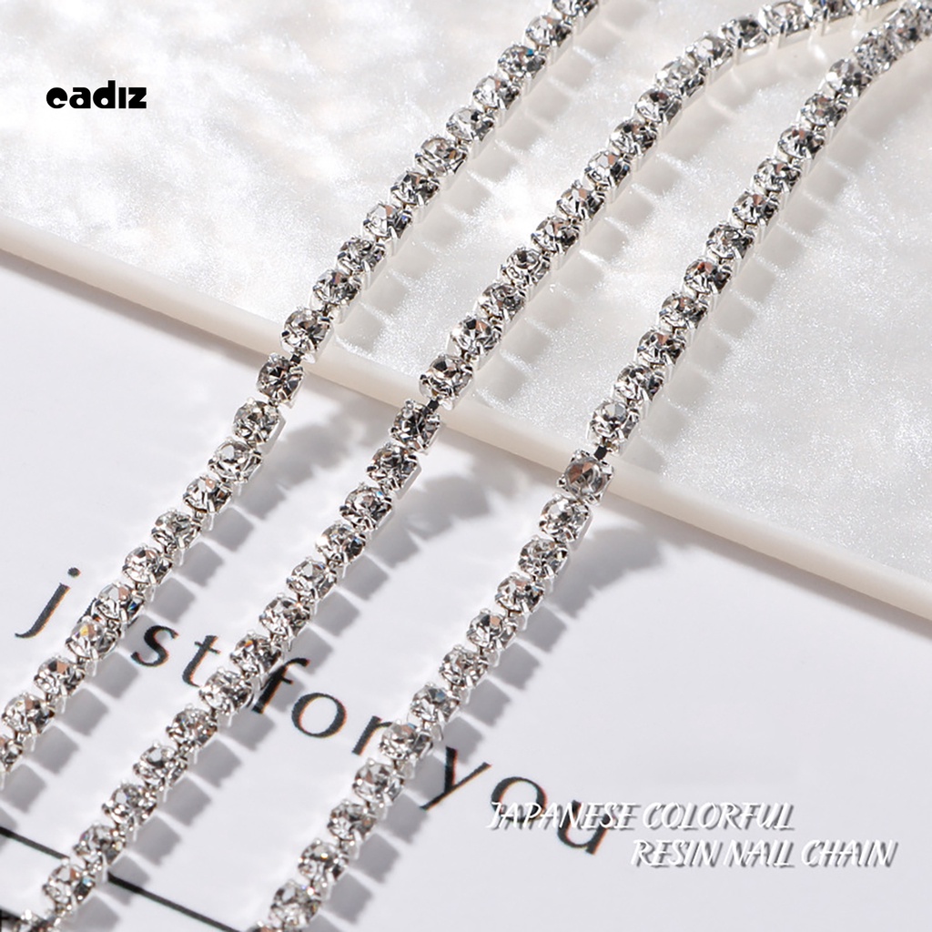 [Hàng mới về] Bộ chuỗi dây kim loại đính đá/ không đính đá 3D trang trí móng tay sang trọng thời trang dành cho nữ