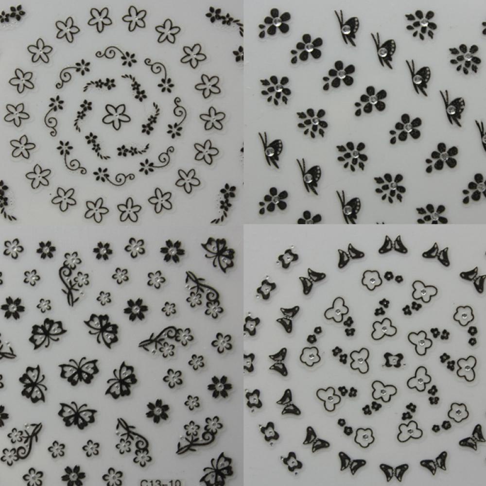 [Hàng mới về] Set 10 tờ nhãn dán chuyển thiết kế móng 3D trang trí nail nghệ thuật màu ngẫu nhiên