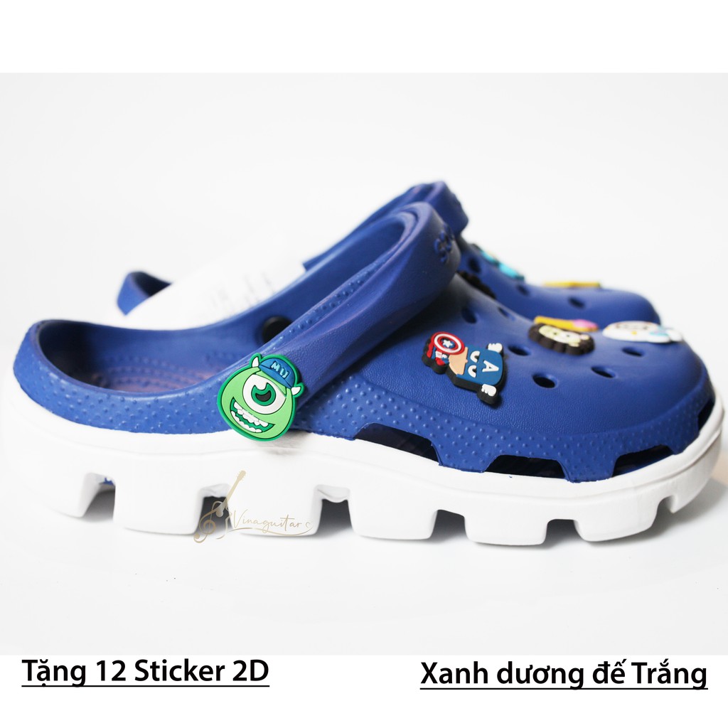 ( Tặng 12 sticker 2D ) Dép Sục Cross Răng Cưa Thời Trang Loại Xịn Nhất