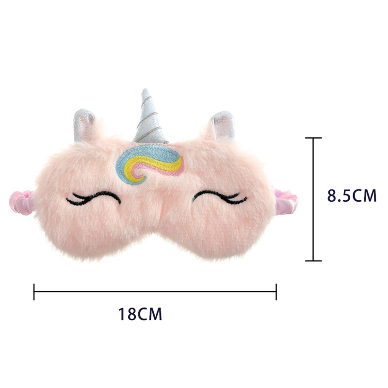 Bịt mắt ngủ hình kỳ lân màu cầu vồng dễ thương thời trang cho bé gái