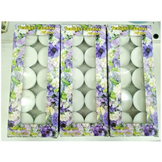 Nến thơm , nến tealight không mùi, không khói hàng loại vỉ 10 viên cháy đến 4h .