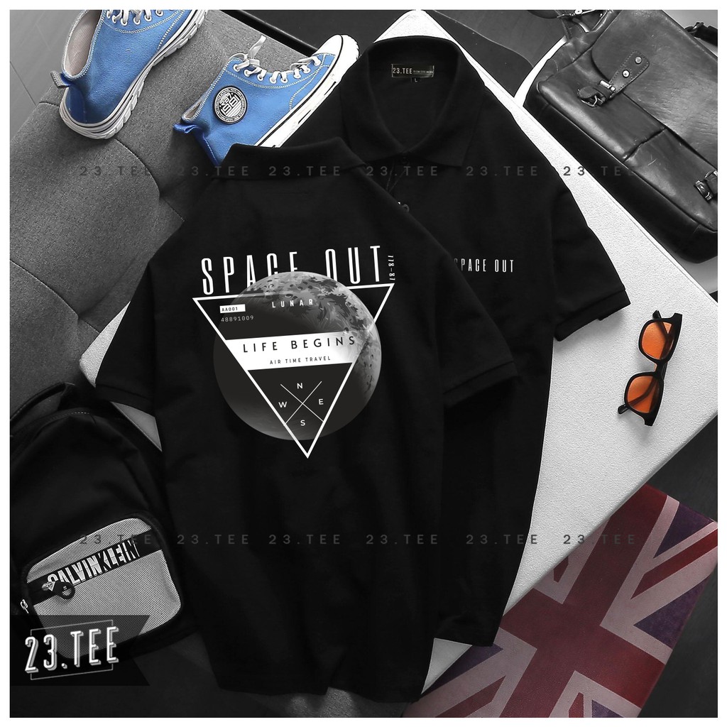 Áo Polo nam cổ bẻ Moon-Spaceout vải cá sấu Cotton xuất xịn,chuẩn form