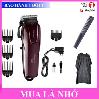 Tông Đơ Cắt Tóc Người Lớn KEMEi 2600 TẶNG ÁO CHOÀNG + Lược - Tăng Đơ Hớt Tóc Nam Cho Salon, Tiệm Tóc Có Thể Cắm Điện