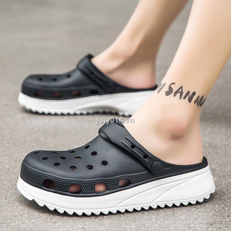 Dép Bít Mũi Đế Mềm Chống Trượt Thoáng Khí Có Lỗ Thoáng Khí Size 38 Thời Trang Mùa Hè Cho Nam
