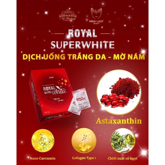 ROYAl SUPER WHITE Dich uống trắng da ,mờ nám tăng sức khỏe sức đề kháng cho cơ thể