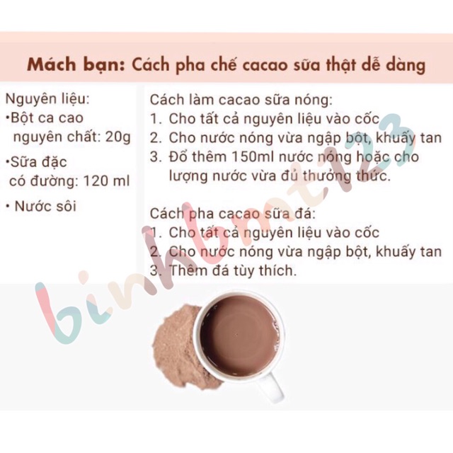 Bột ca cao nguyên chất 500gram daklak