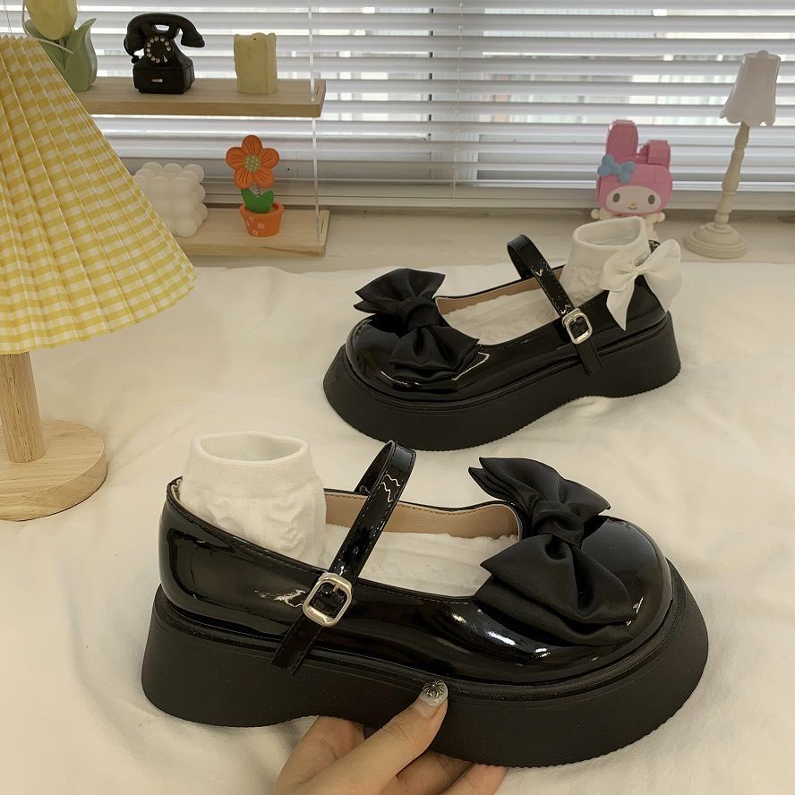 Giày Đế Dày Thắt Nơ Phong Cách Preppy Nhật Bản Mùa Hè Mới Cho Nữ