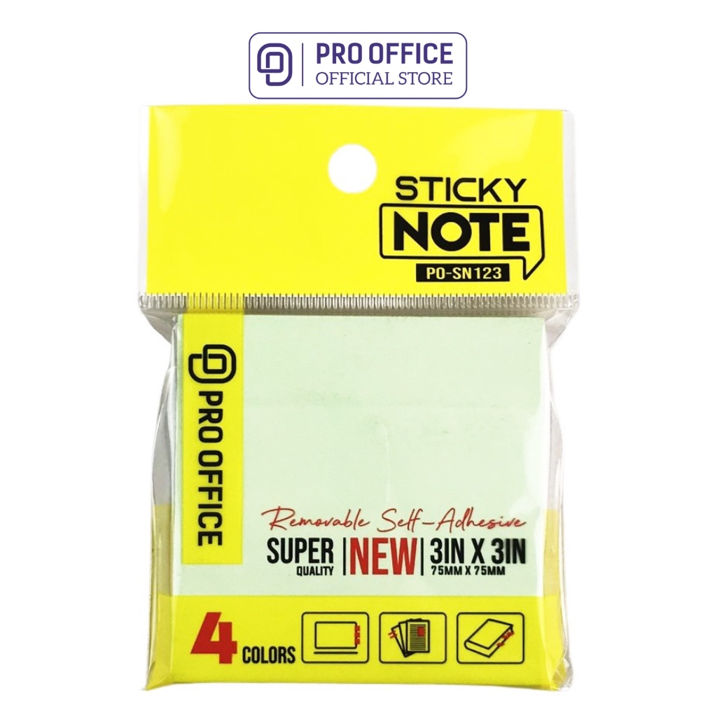 Giấy Ghi Chú PRO OFFICE Bám Dính Chắc Chắn, Bắt Mực Tốt, Nhanh Khô SN123/133/143
