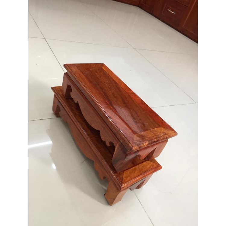Chân kê bàn thờ, gỗ hương, kích thước ngang 35cm x sâu 13cm x cao 10cm, thích hợp kê vật dụng bàn thờ