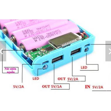 Box sạc dự phòng 8 cell LCD ( Không Bao gồm Pin )màu sắc tùy ý